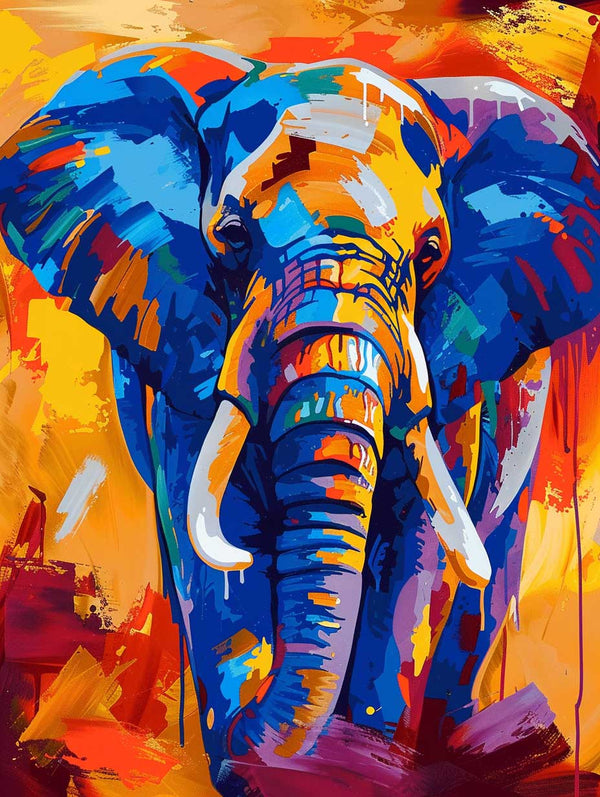 Bold Elephant Diamond Painting - A Color Explosion of Art and Creativity