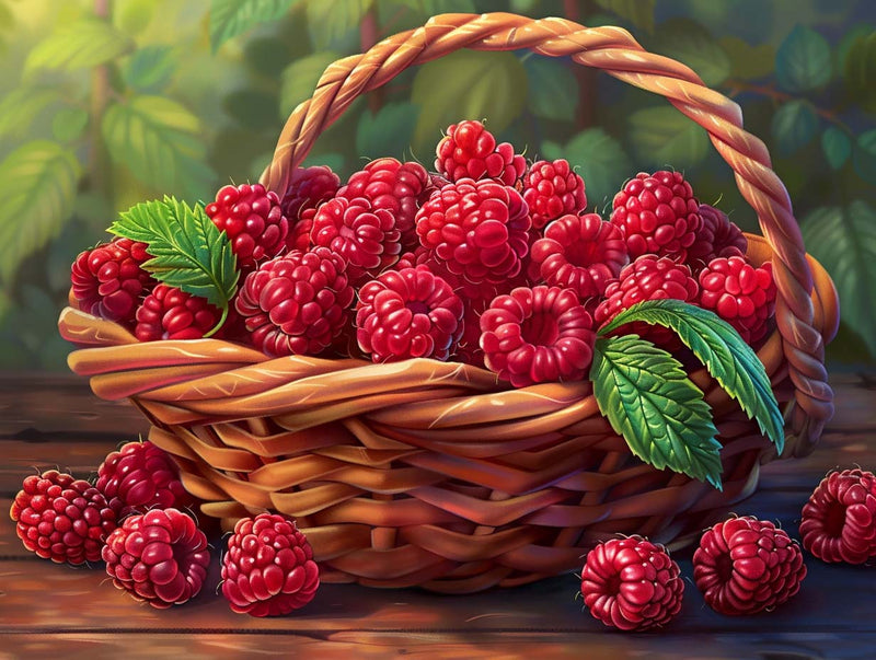 Golden Hour Raspberry Basket - Diamond Painting Kit