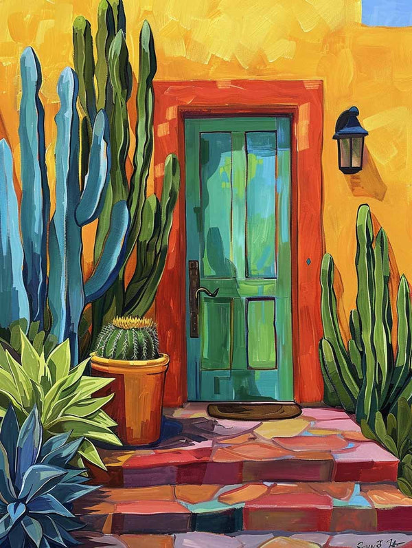 Green Door Desert - Diamond Painting Kit