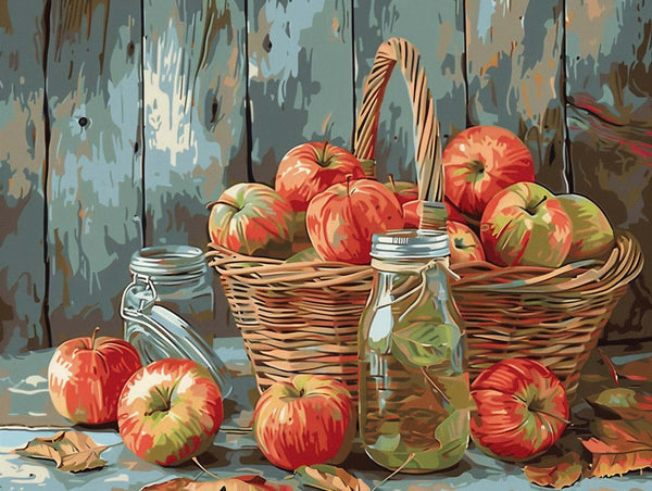 Rustic Apple Basket - Diamond Painting Kit
