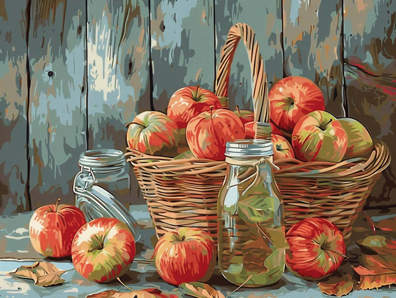 Rustic Apple Basket - Diamond Painting Kit