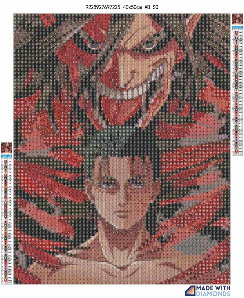 Attack on Titan Diamond Painting Diamond Art Kit Render