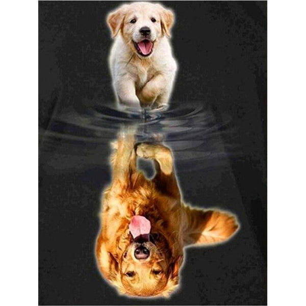 Baby Dog Becoming An Adult Diamond Painting Diamond Art Kit