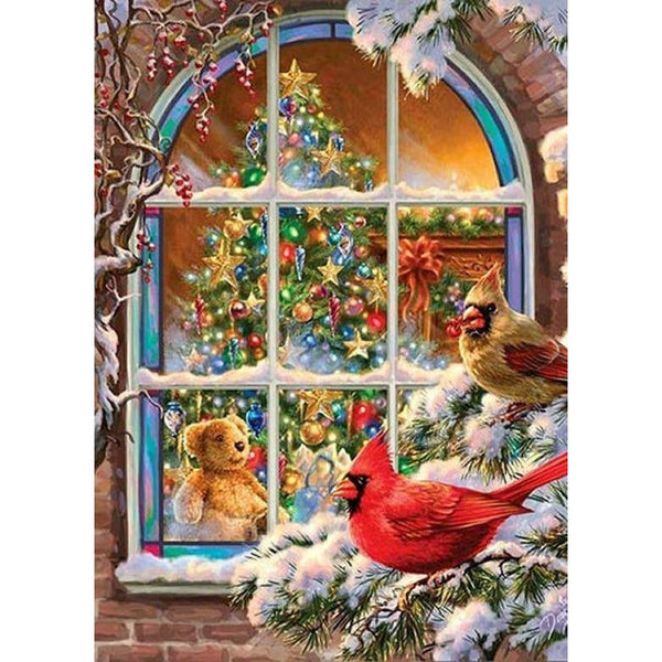 Cardinal Bird Christmas Diamond Painting Diamond Art Kit