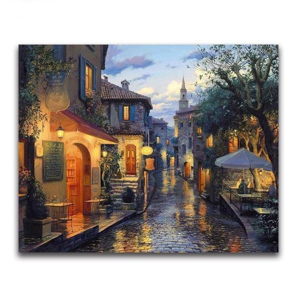City Houses Lighting Diamond Painting Diamond Art Kit