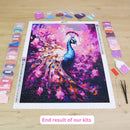 Colored Animals Diamond Painting End Result Peacock