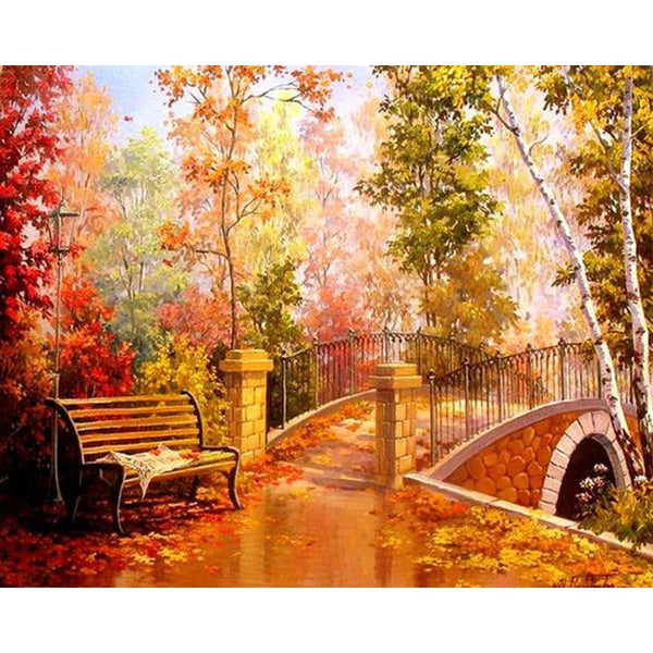 Dark Autumn & Fallen Leaves Diamond Painting Diamond Art Kit