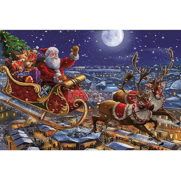Dark Night With Santa Diamond Painting Diamond Art Kit