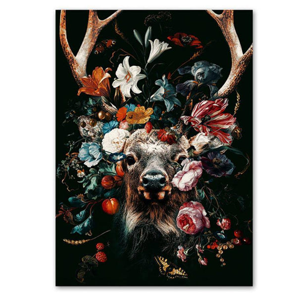 Deer And Flowers Diamond Painting Diamond Art Kit