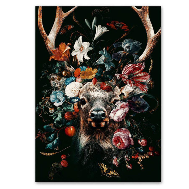Deer And Flowers Diamond Painting Diamond Art Kit