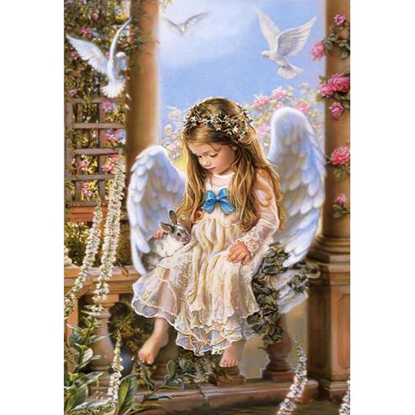 Girl Angel And Animals Diamond Painting Diamond Art Kit