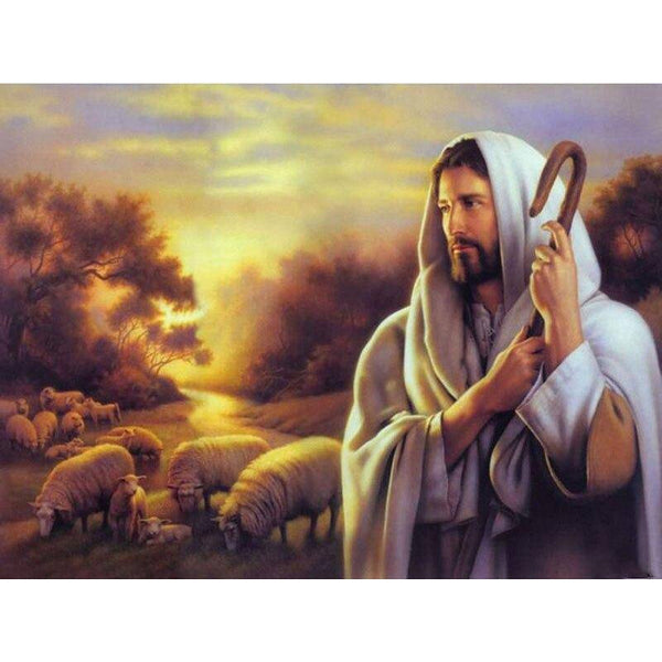 Jesus and Lambs Diamond Painting Diamond Art Kit
