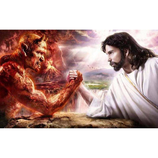Jesus Vs Demon Diamond Painting Diamond Art Kit