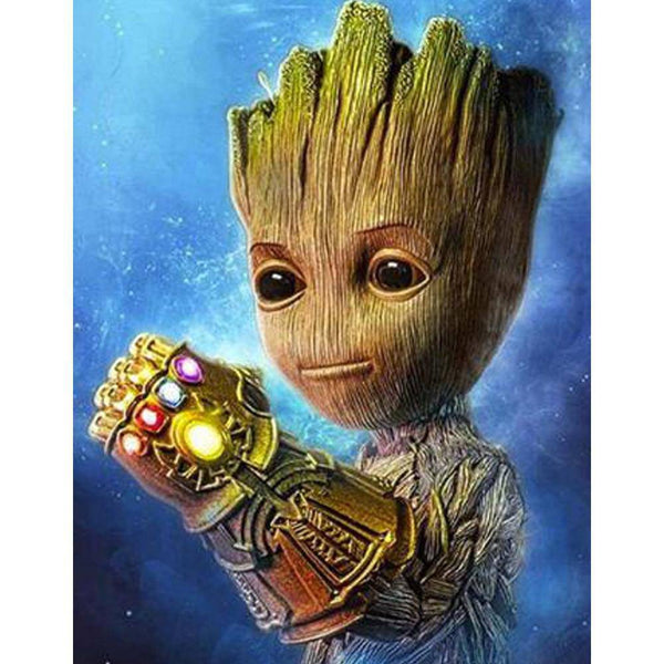 Marvel Groot With Thanos Power Diamond Painting Diamond Art Kit