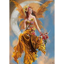 Moon Girl With Flowers Diamond Painting Diamond Art Kit