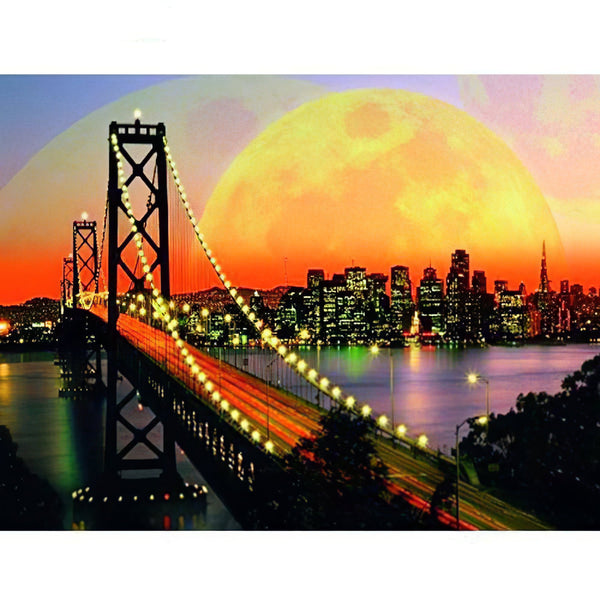 Night City Bridge Diamond Painting Diamond Art Kit