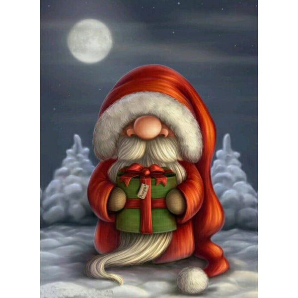 Santa Claus Cartoon Tree Moon Snow Diamond Painting Diamond Art Kit