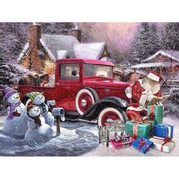 Santa's Car Diamond Painting Diamond Art Kit