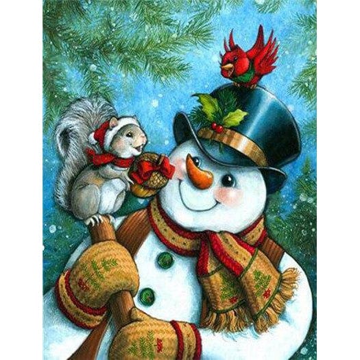 Snowman and Rabbit Diamond Painting Diamond Art Kit