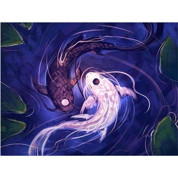 Two Cat FIsh Diamond Painting Diamond Art Kit