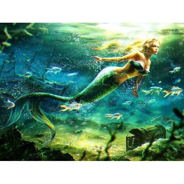 Underwater Green Mermaid Diamond Painting Diamond Art Kit