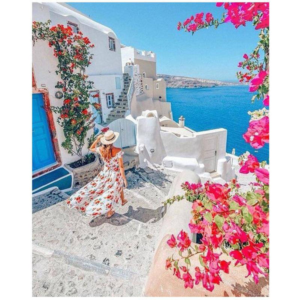 Woman Watching the Ocean Diamond Painting Diamond Art Kit